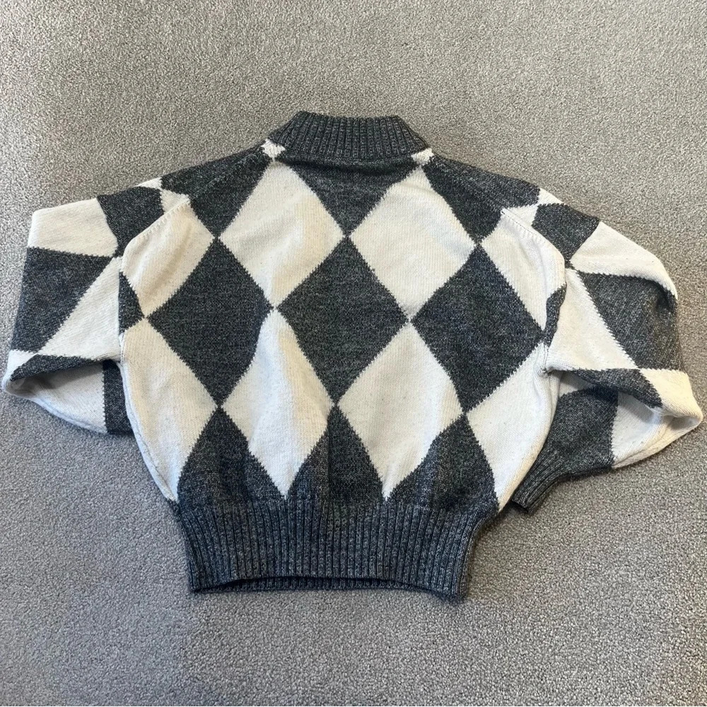 Pringle of Scotland x H&M Sweater Woman’s S Gray Diamond Polyester Wool - Picture 4 of 7